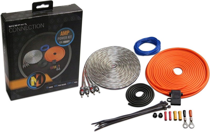 Audio 10GKIT 10-Gauge Amp Install Kit- ATC Fuse Holder with 30A Fuse, and A Pair of ETP-17 17-Foot RCAs